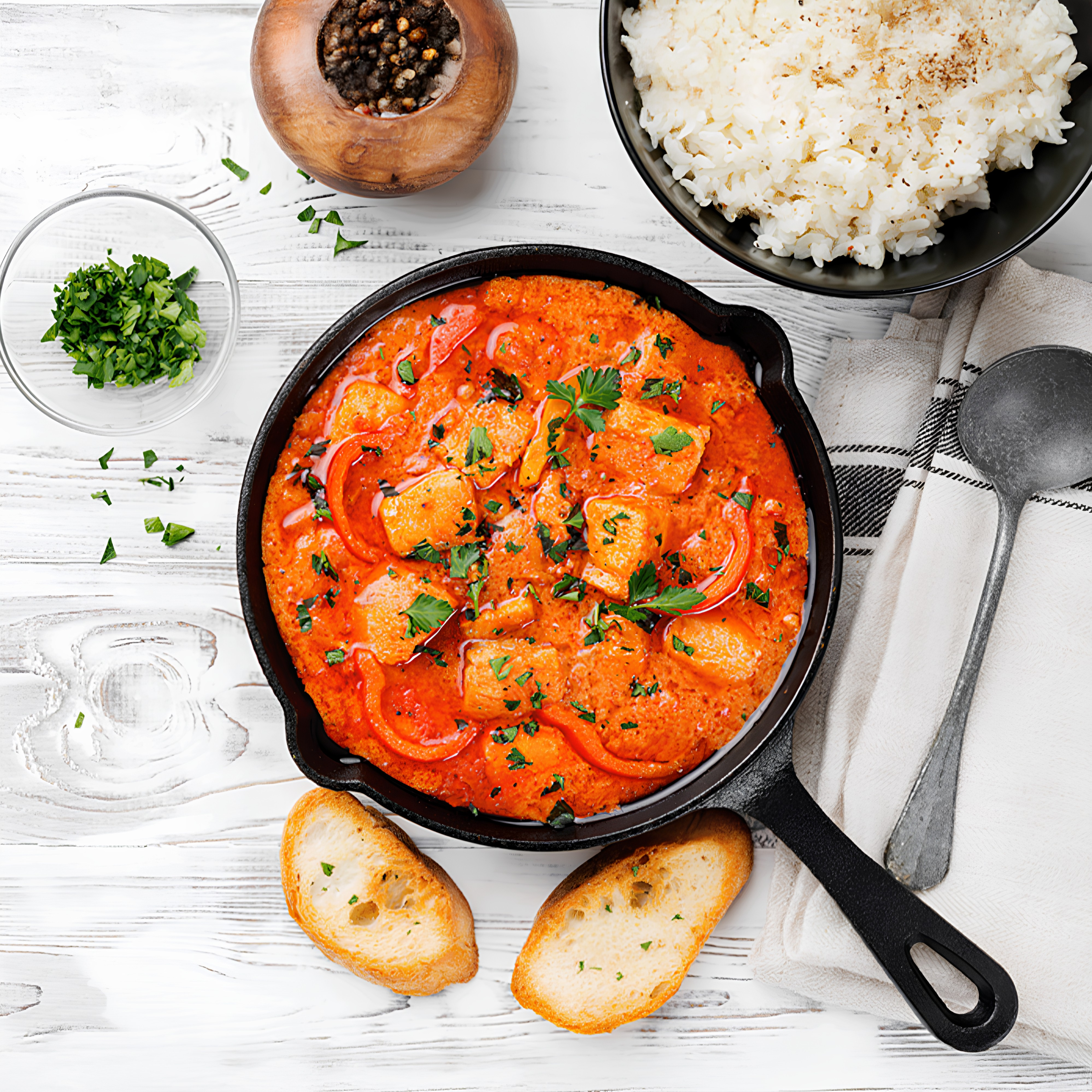 Red salmon curry
