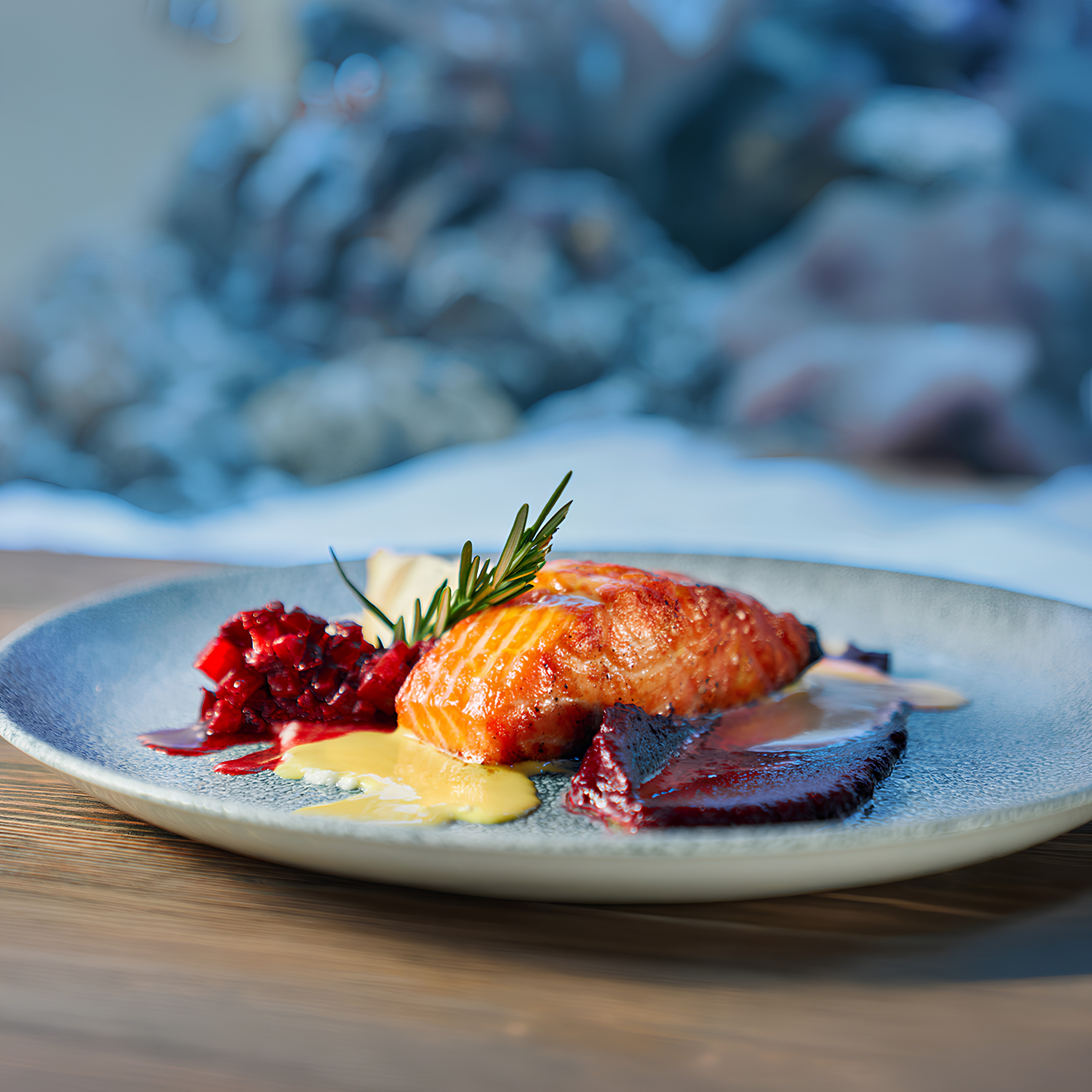 Salmon with Cranberry Sauce