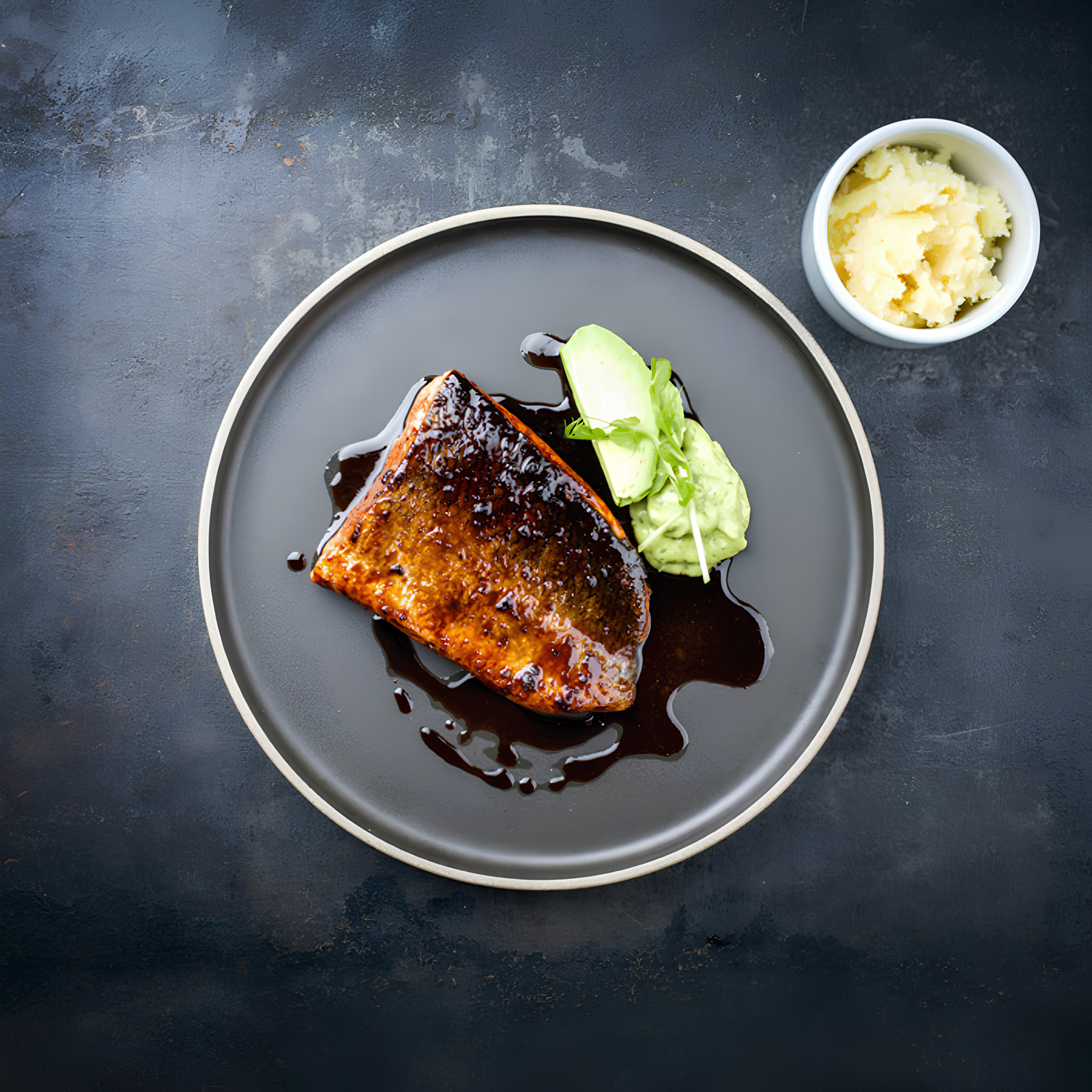 Salmon with teriyaki sauce
