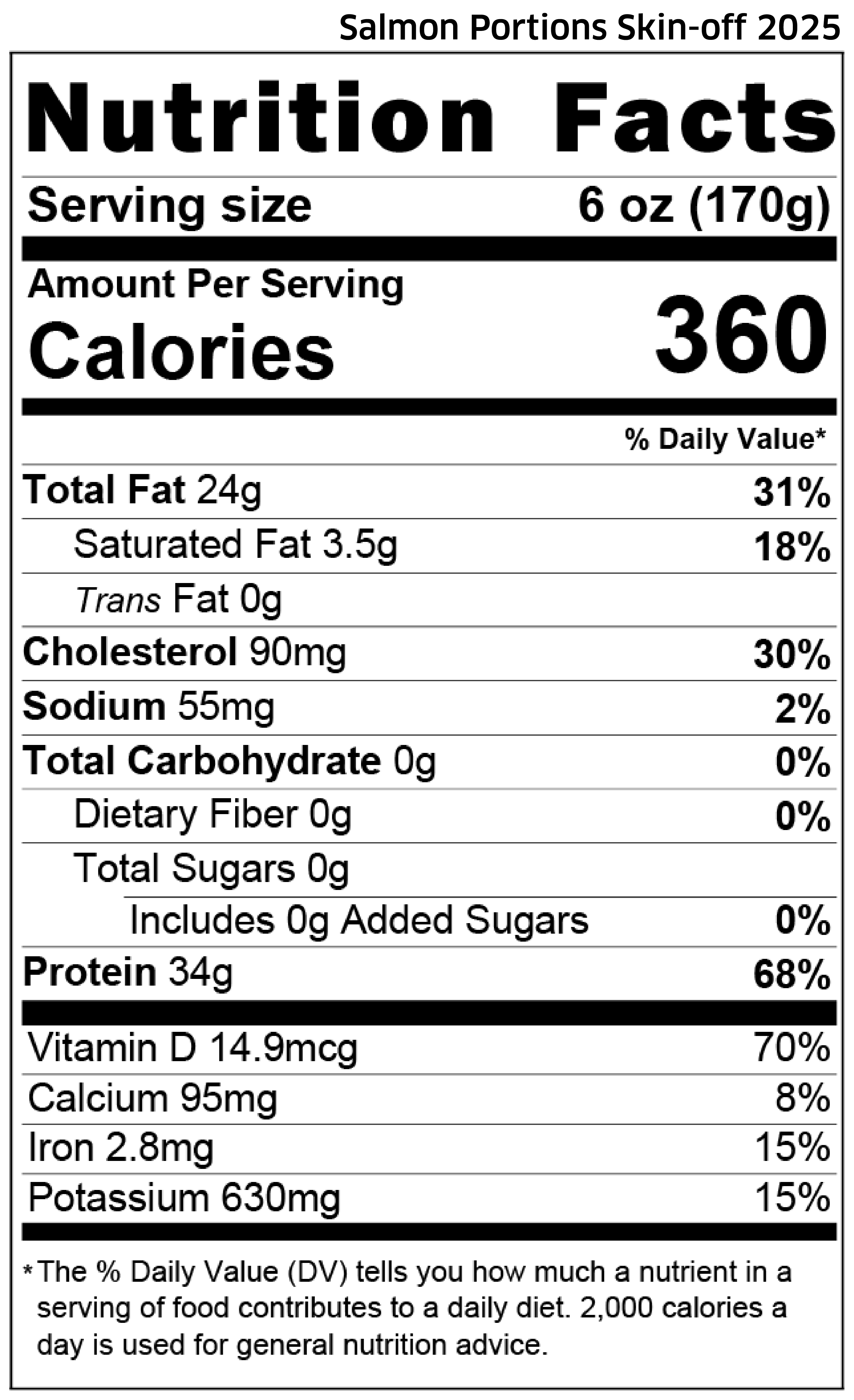 Frozen Salmon Portions • Skin-off • 6oz