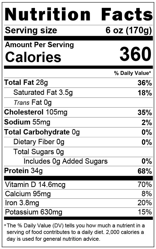 Frozen Salmon Portions • 6oz (6lbs)