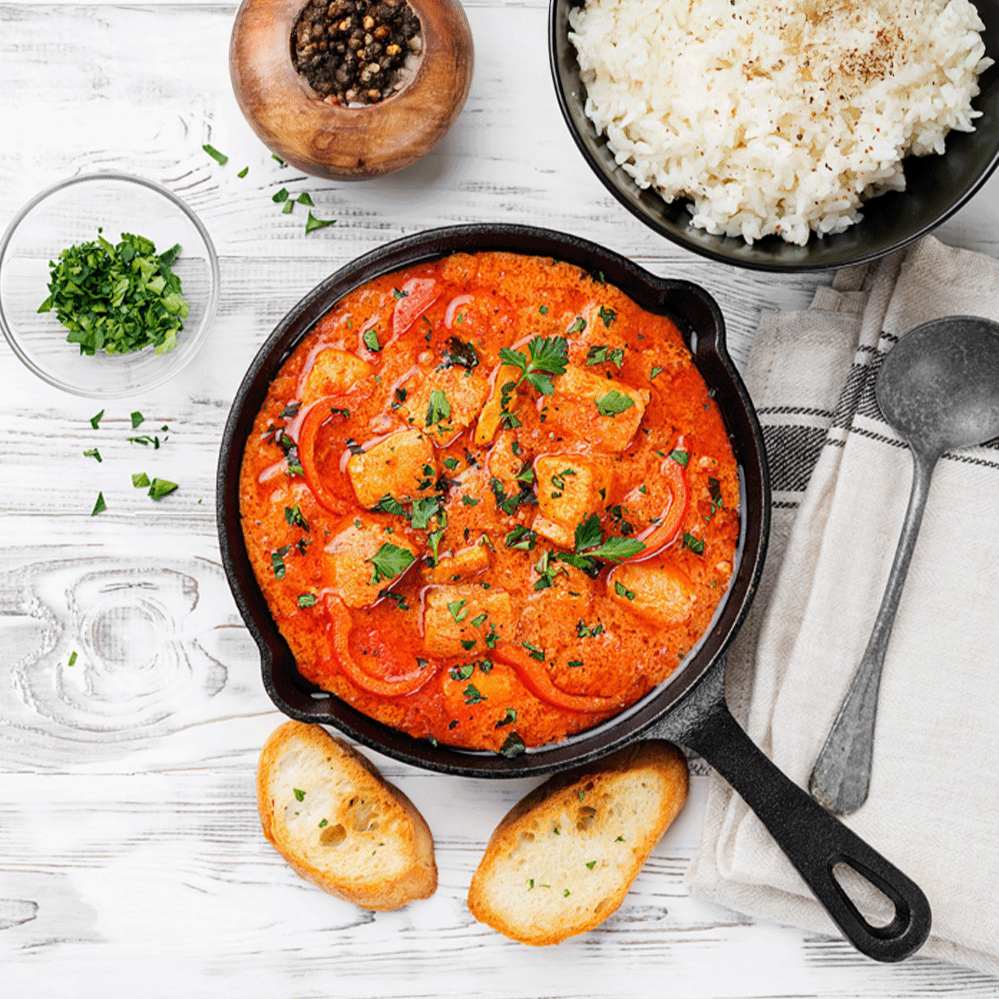 Red salmon curry