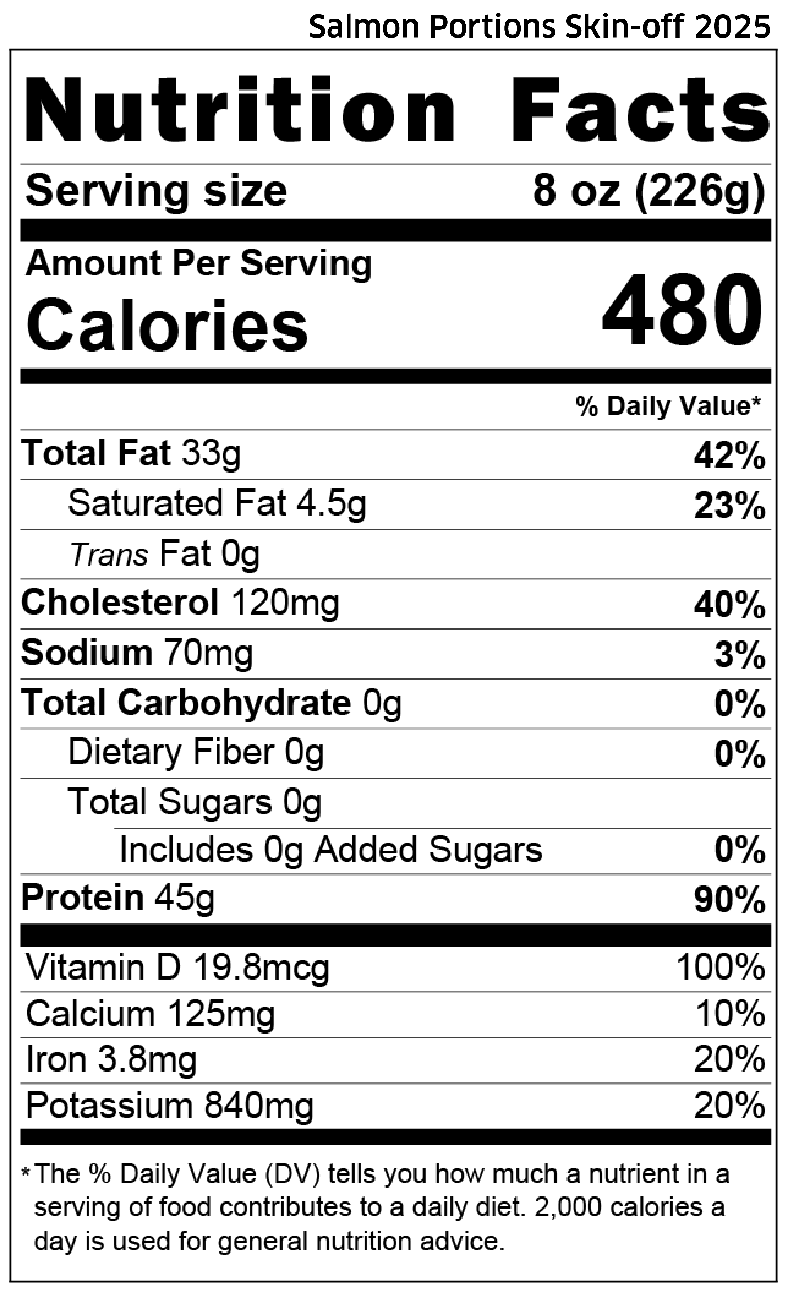 Frozen Salmon Portions • Skin-off • 8oz
